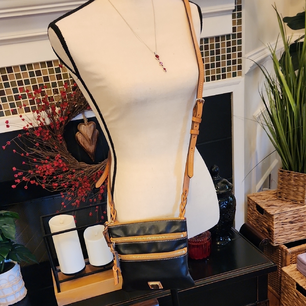Elegant Black and Tan Crossbody Bag